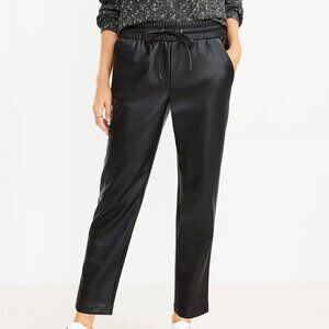 LOFT Black Faux Leather Pants